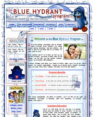Website for The Blue Hydrant Program. The site was put online 2007.