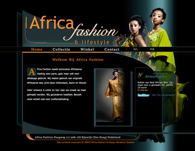 Website voor een Afrikaanse kledingszaak Africa Fashion. Deze website werd in 2010 online geplaatst.