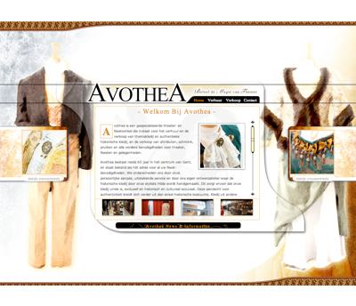 Website for Belgian theatre supply shop - Avothea. The site was put online 2011.