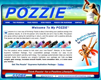Website voor het Amerikaanse project Pozzie. De site werd gepubliceerd in 2008.