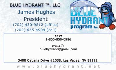 Simple business card done for The Blue Hydrant Program.