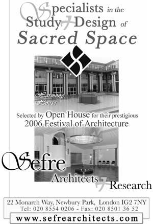 Newspaper advert for Sefre Architects.