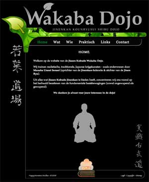Website for martial arts training group - Wakaba. The site was put online 2009.