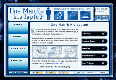 Website van ons partnerbedrijf One Man and His Laptop. Deze site ging online in 2008.